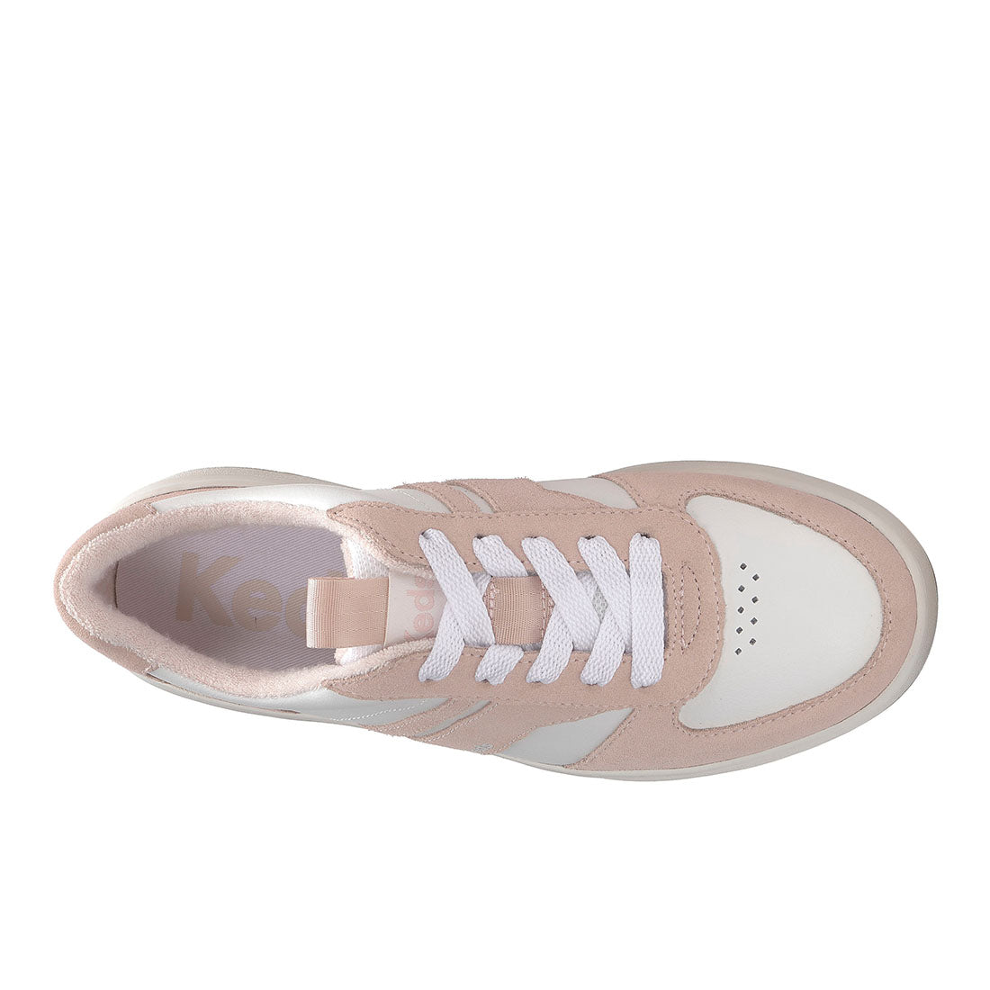Keds Women's The Court II Leather/Suede Sneaker White/Blush (WH68495-CRTII7680)