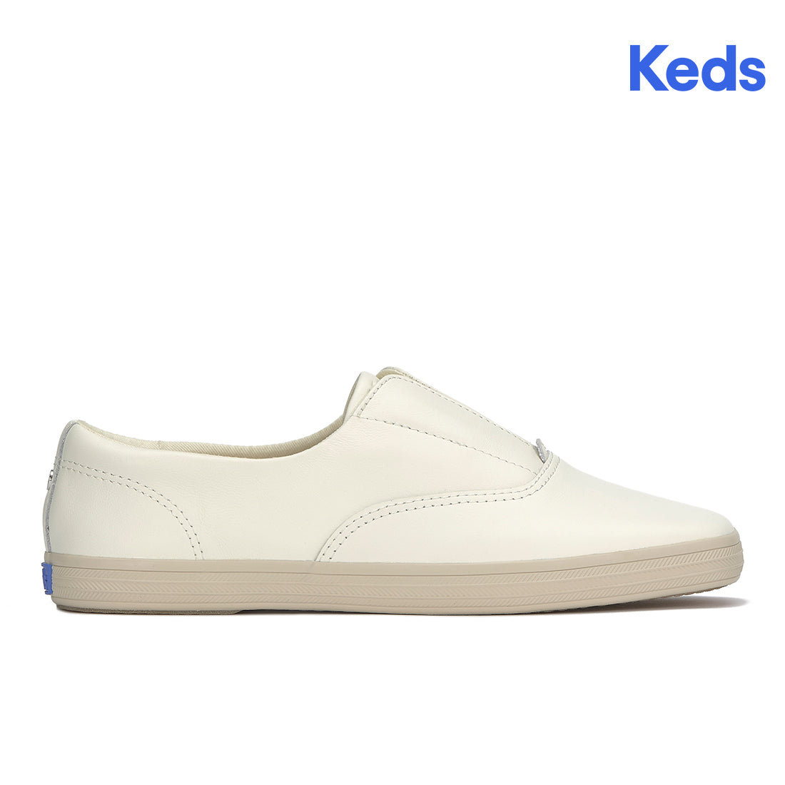 Keds Womens Champion Square Toe Slip Soft Leather Tone Off Foxing Sneaker (WH68583)