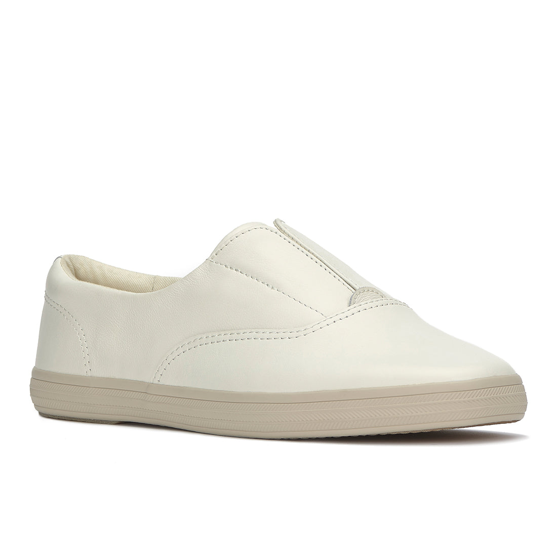 Keds Womens Champion Square Toe Slip Soft Leather Tone Off Foxing Sneaker (WH68583)