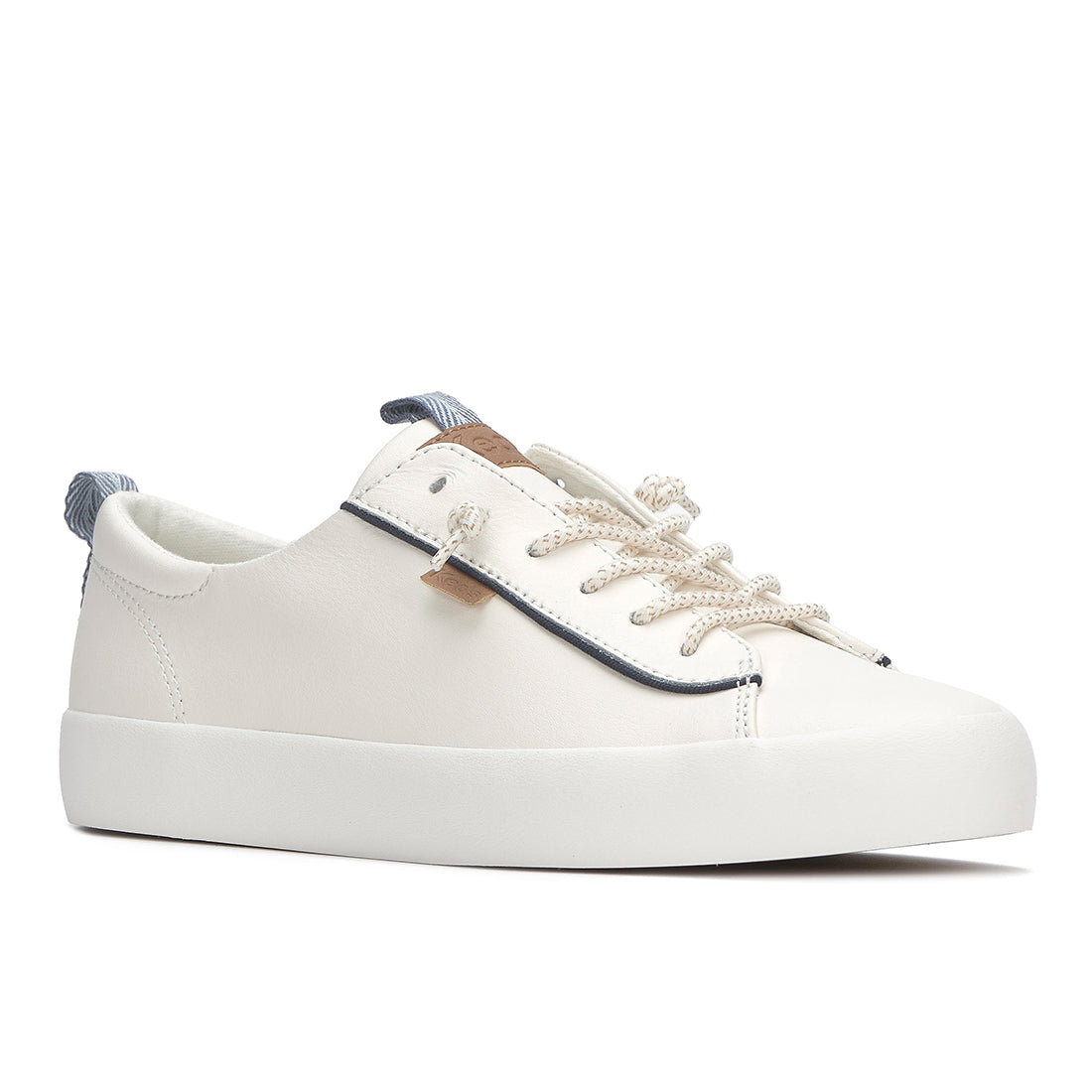 Keds Women's Kickback Leather Nautical Smu-25Ss Snow White/Navy (WH68602)