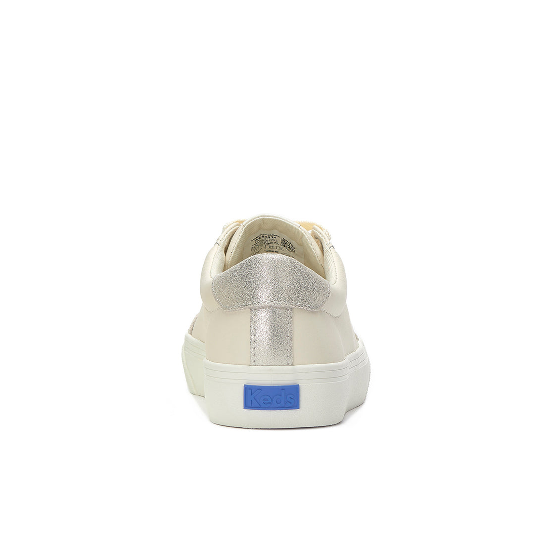 Keds Women's Jump Kick T-Toe Leather/Glitter Suede Sneaker Egret/Champagne (WH68634-JKTOE7A270)