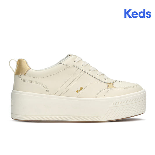 Keds Women's Skyler II Leather Smu-25Ss Egret/Gold (WH68930-SKYII6280)