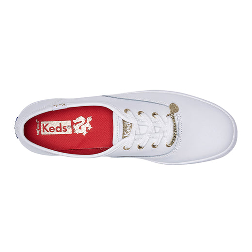 Keds Women's Champion Leather Cny'24 Dragon--Wrd-White/Red