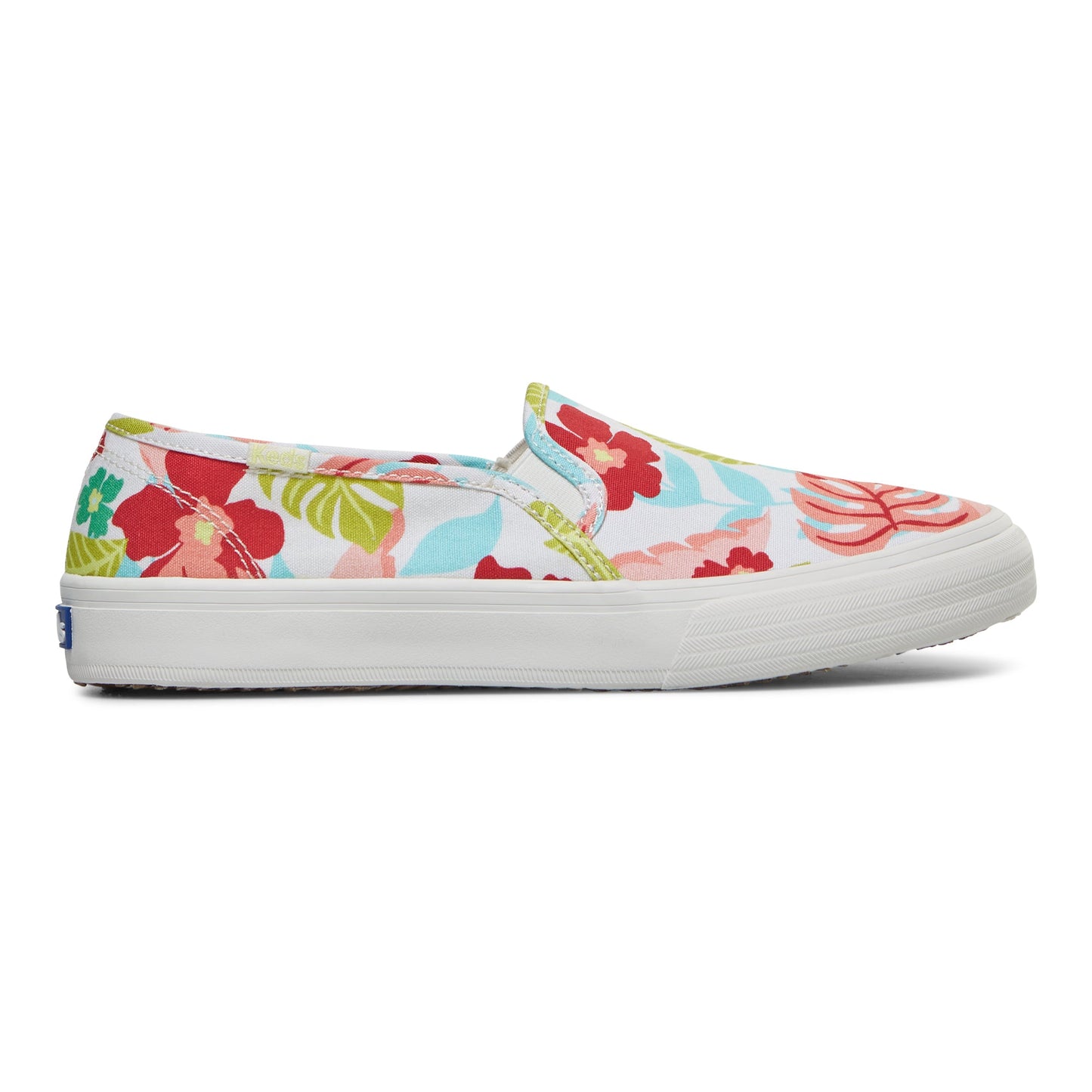 Keds Women's Double Decker Tropical Print--Wcrl-White/Coral