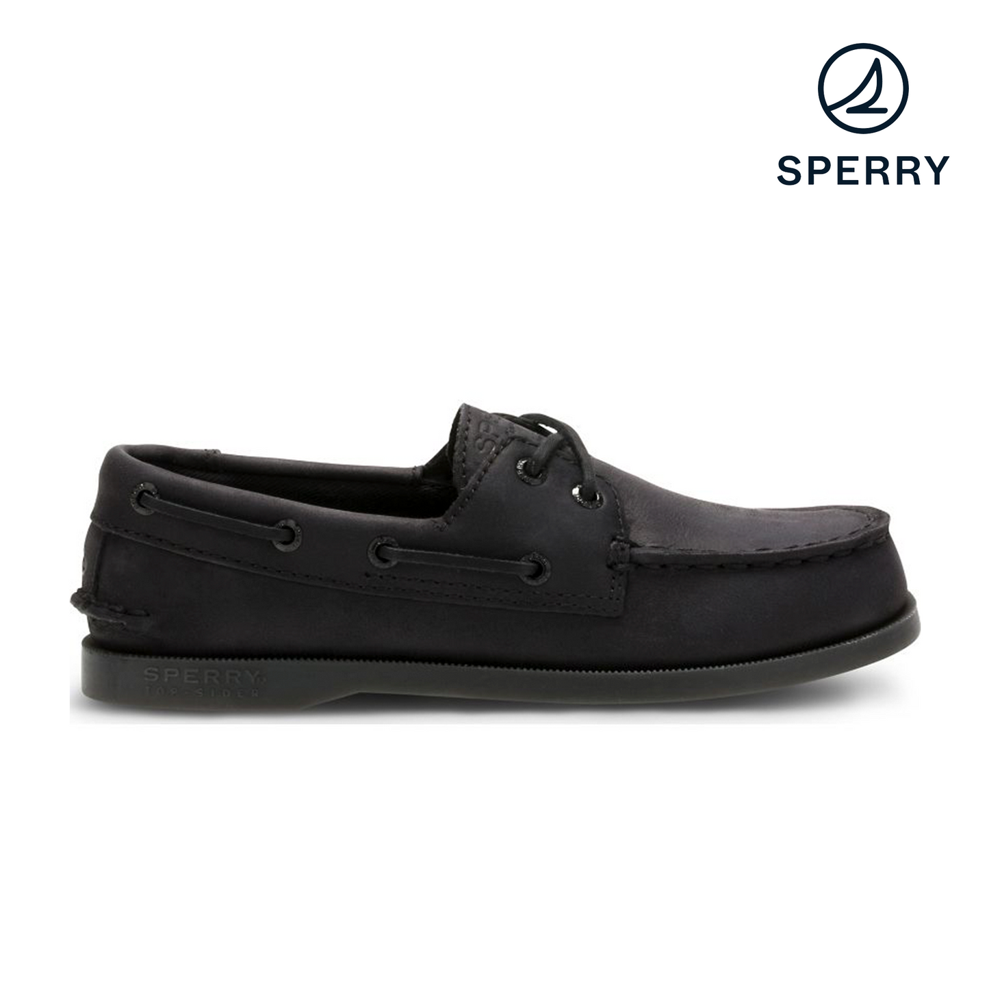 Sperry Big Kid's Authentic Original Boat Shoe - Black (YB57441)