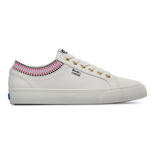 Keds Women's Jump Kick R Knt Collar Squares--Wmlt-White/Multi