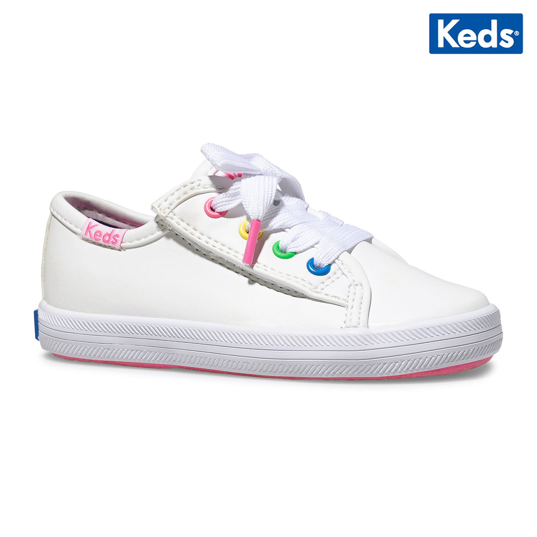 Little Kid Kickstart Seasonal Toe Cap Jr. Sneaker White | KL163765