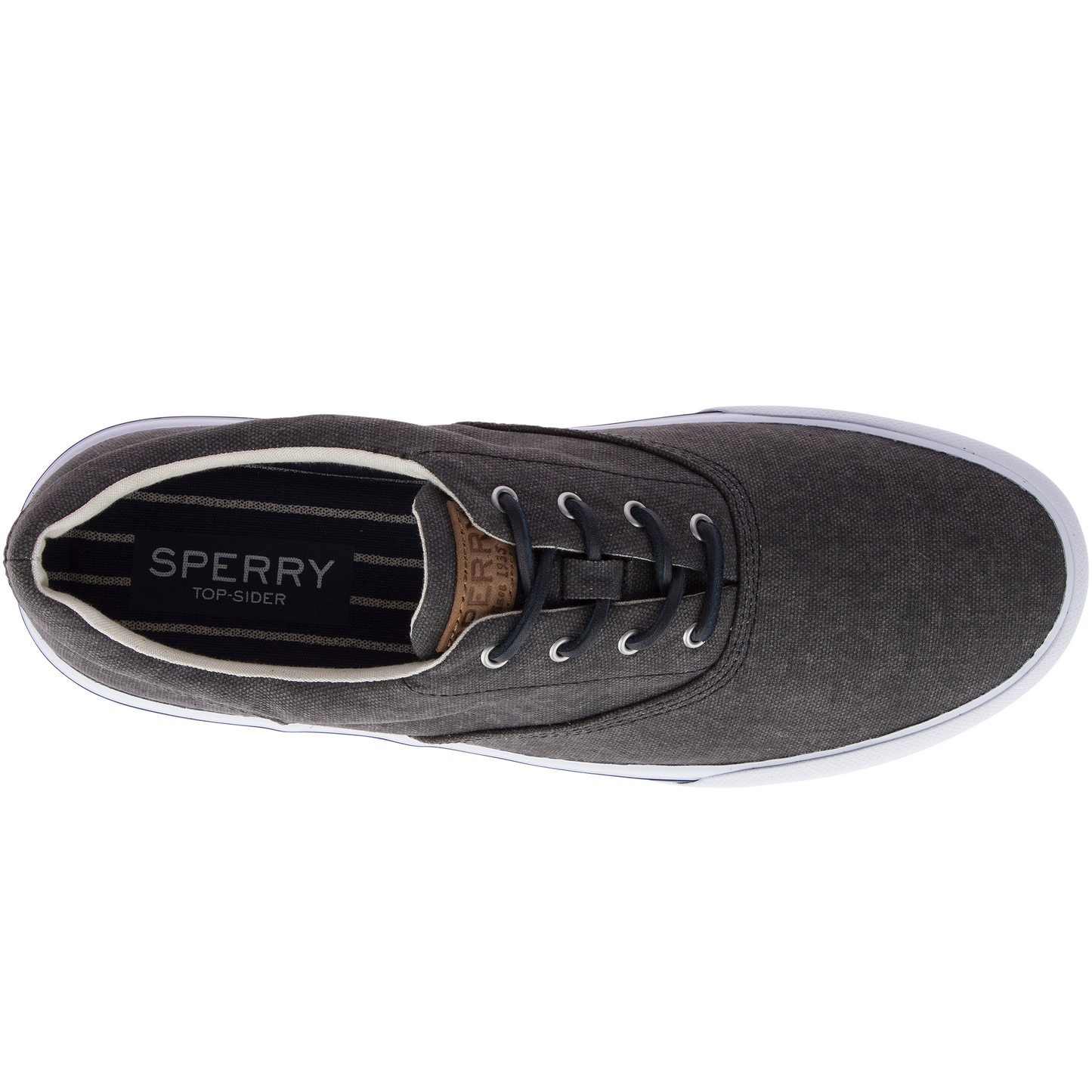 Sperry Men's Striper II Washed Sneaker -  Black (STS16795)