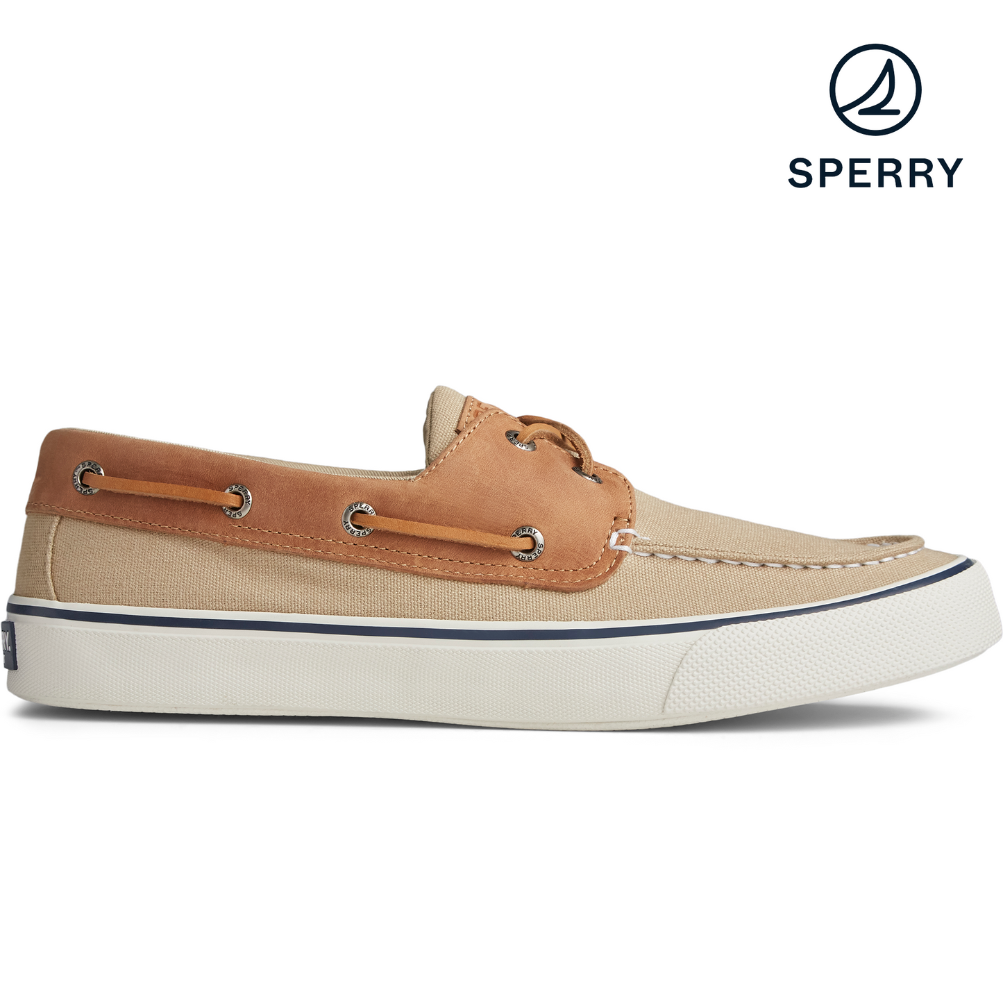 Sperry Men's Bahama Ii Leather Collar Khaki/Tan Sneakers STS22021