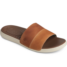 Load image into Gallery viewer, Sperry Mens Plushwave Dock Slide Leather / Tan

