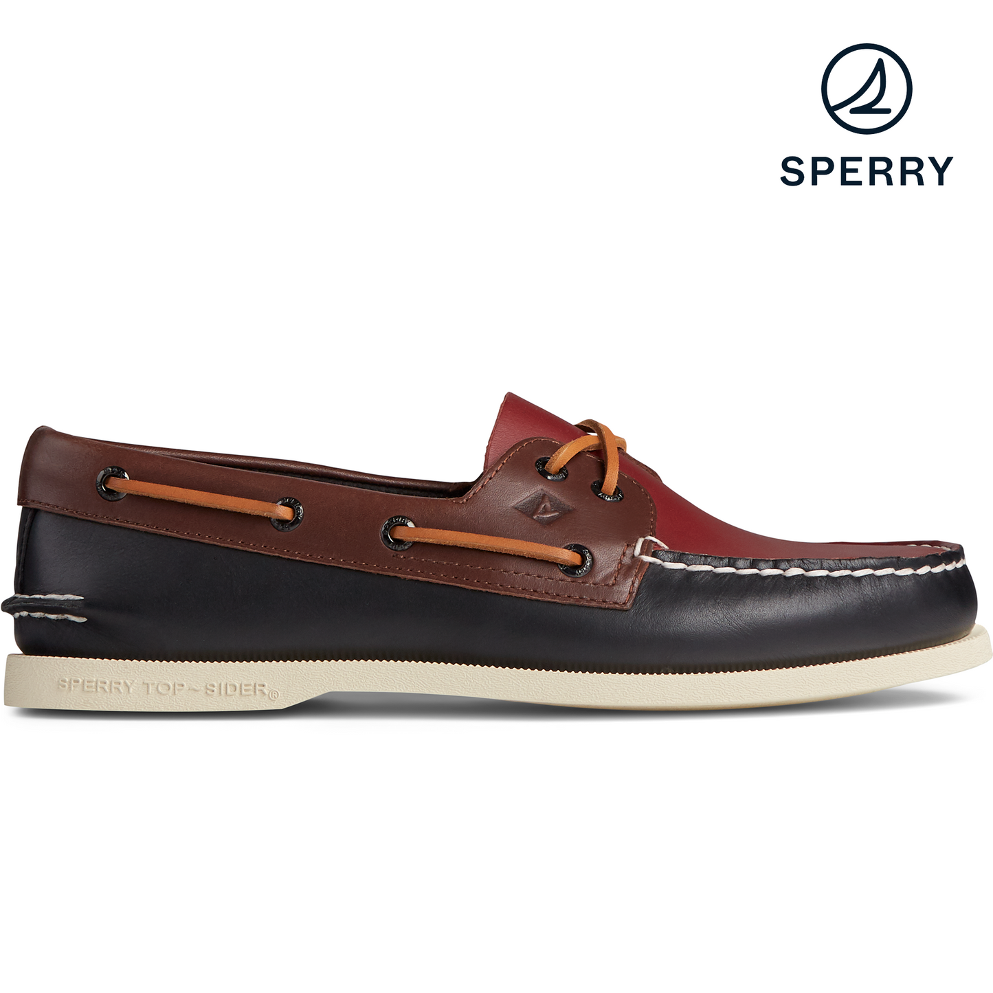 Sperry Men's Authentic Original Tri-Tone Boat Shoe - Black/Burgundy (STS22675)