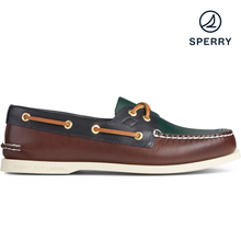 Load image into Gallery viewer, Sperry Men&#39;s Authentic Original Tri-Tone Boat Shoe - Brown/Olive (STS22677)
