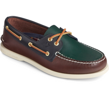 Load image into Gallery viewer, Sperry Men&#39;s Authentic Original Tri-Tone Boat Shoe - Brown/Olive (STS22677)
