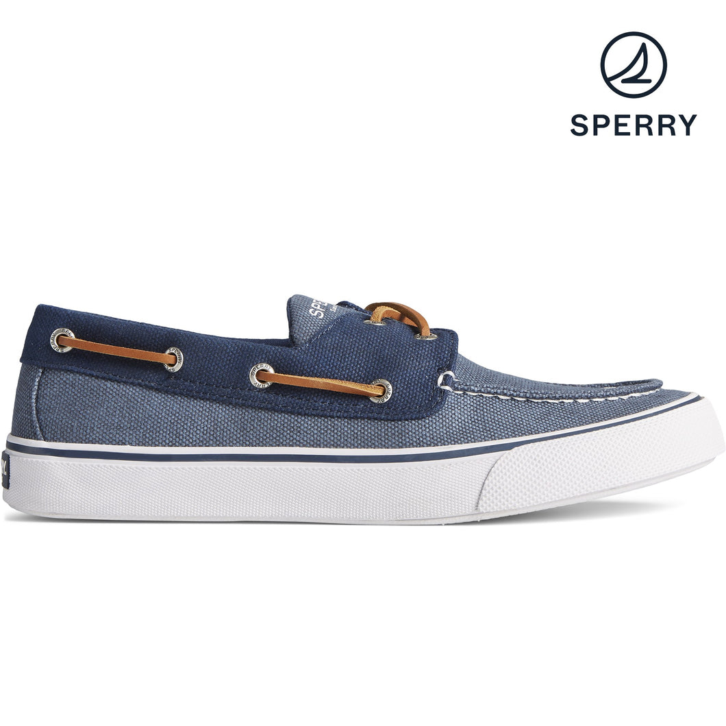 Sperry Men's Bahama II Waxy Canvas Sneaker - Navy (STS23317)