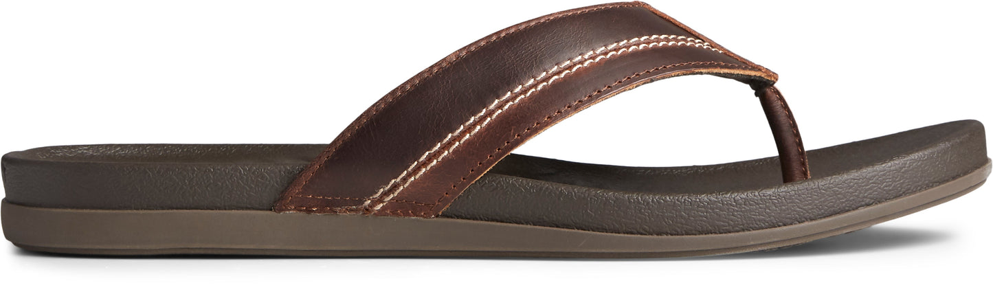 Sperry Men's PLUSHWAVE Dock Flip Flop - Brown (STS23330)