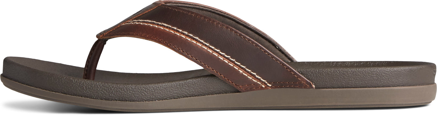 Sperry Men's PLUSHWAVE Dock Flip Flop - Brown (STS23330)