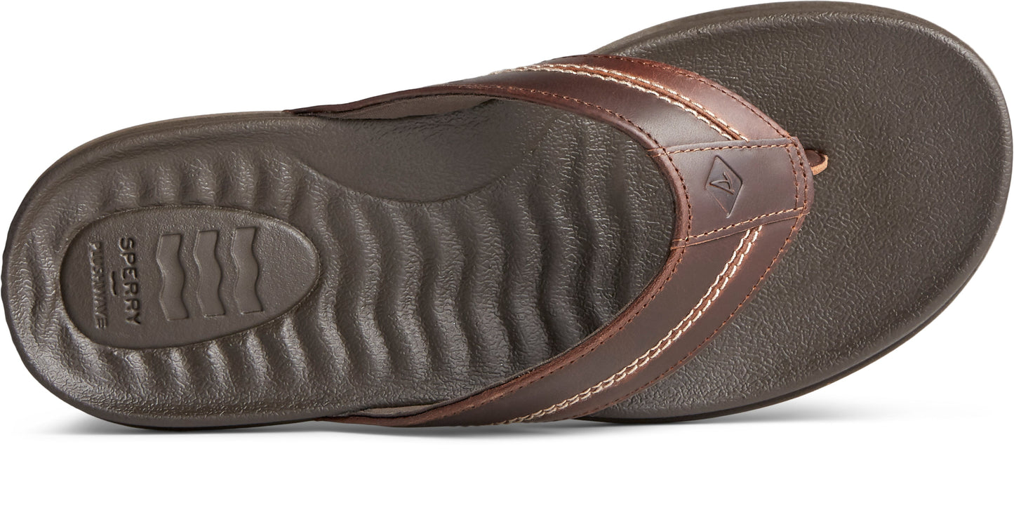 Sperry Men's PLUSHWAVE Dock Flip Flop - Brown (STS23330)