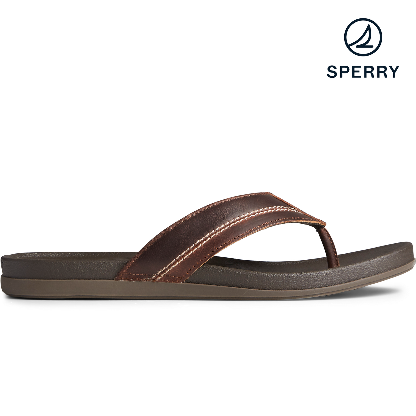 Sperry Men's PLUSHWAVE Dock Flip Flop - Brown (STS23330)