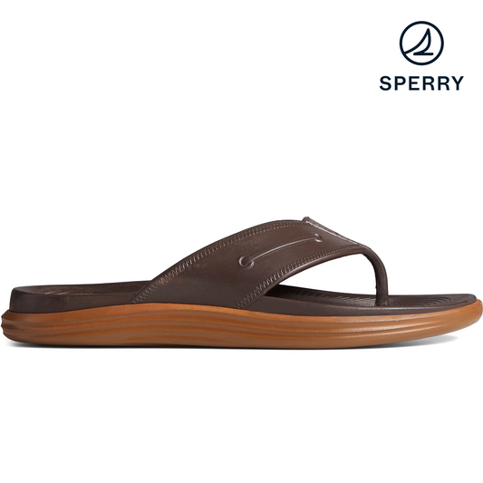 Sperry Men's Windward Float Flip Flop Sandal- Brown Gum (STS23498)