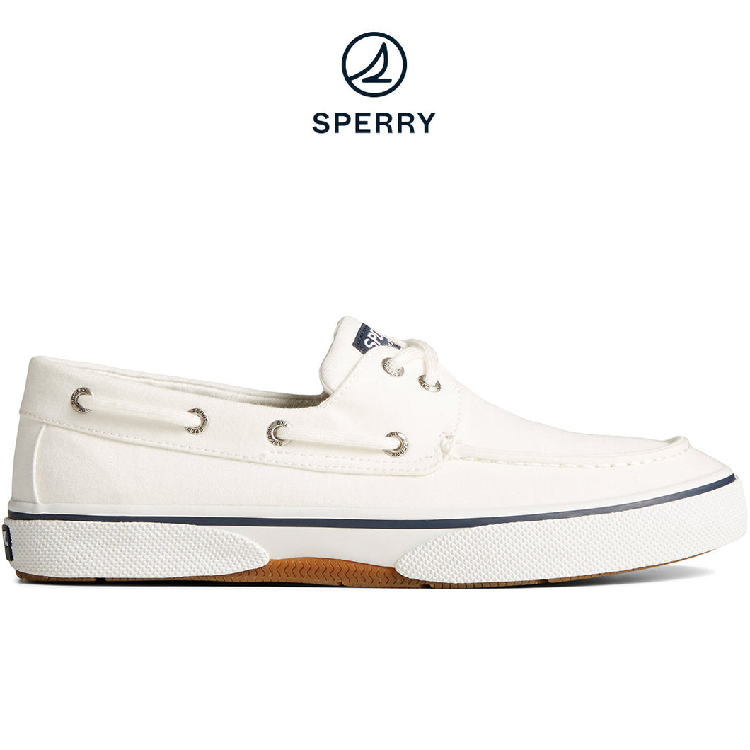 Sperry Men's Halyard 2-Eye Saltwashed Sneaker White (STS24402)