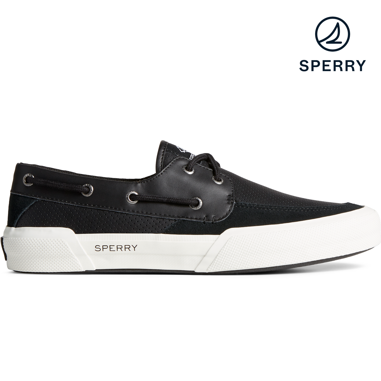 Sperry Men's SeaCycled™ Soletide 2-Eye Sneaker - Black (STS24687)