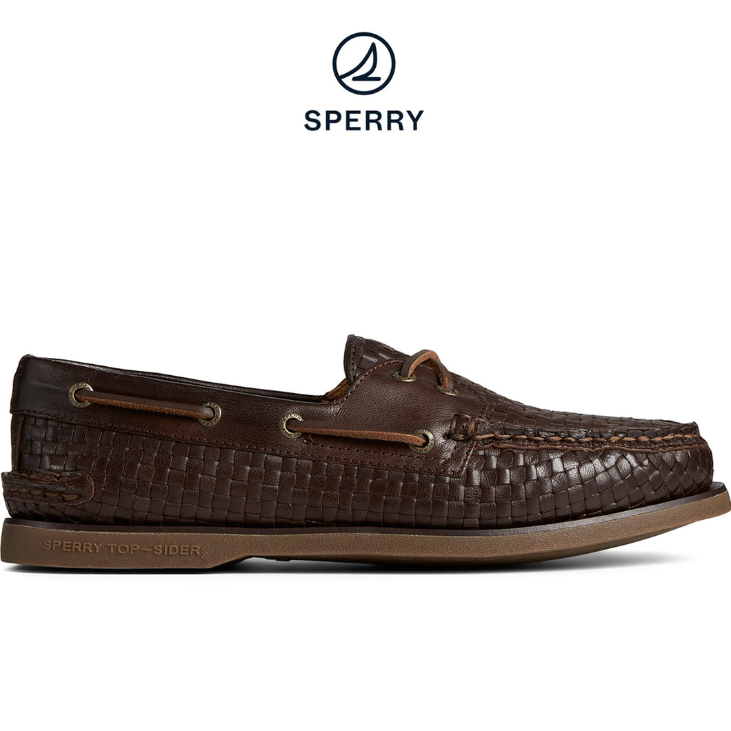 Sperry Men's Authentic Original™ Gold Cup™ Woven Boat Shoe - Brown (STS25052)