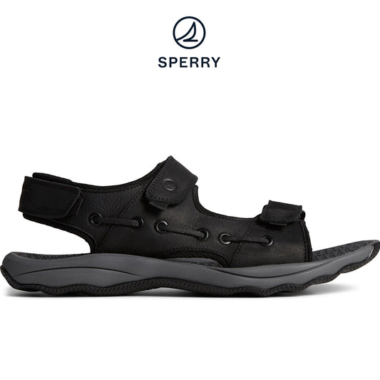 Sperry Men's Rivington Leather Strap Sandal Black (STS25112)