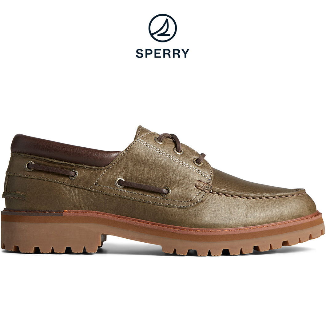 Sperry Men's Authentic Original Lug 3-Eye Boat Shoe Olive (STS25301)