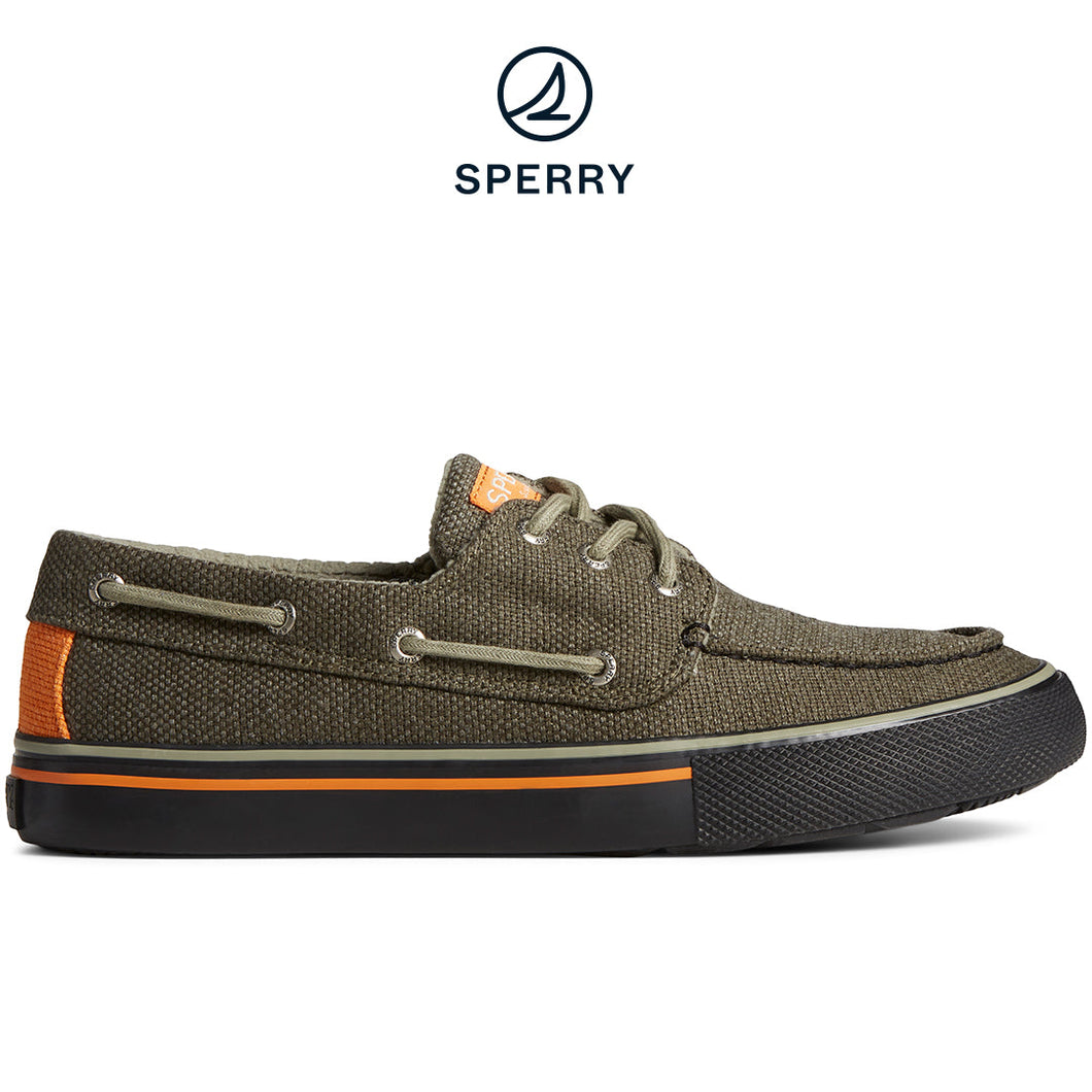 Sperry Men's SeaCycled™ Bahama Storm 3-Eye Boat Sneaker Olive/Black (STS25457)