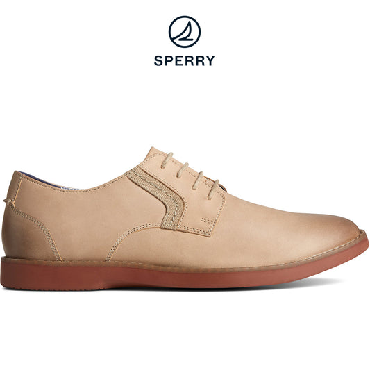 Sperry Men's Newman Oxford Leather Casual Taupe/Brick (STS25470)