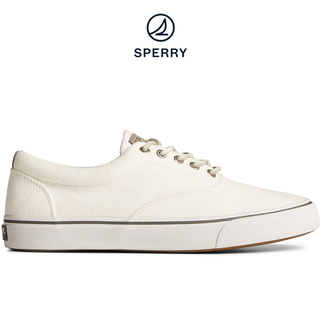 Sperry Men's SeaCycled™ Striper II CVO Textile Sneaker White (STS25514)