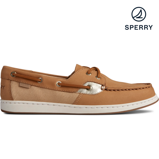 Sperry Women's Coastfish Woven Boat Shoe - Tan (STS85161)