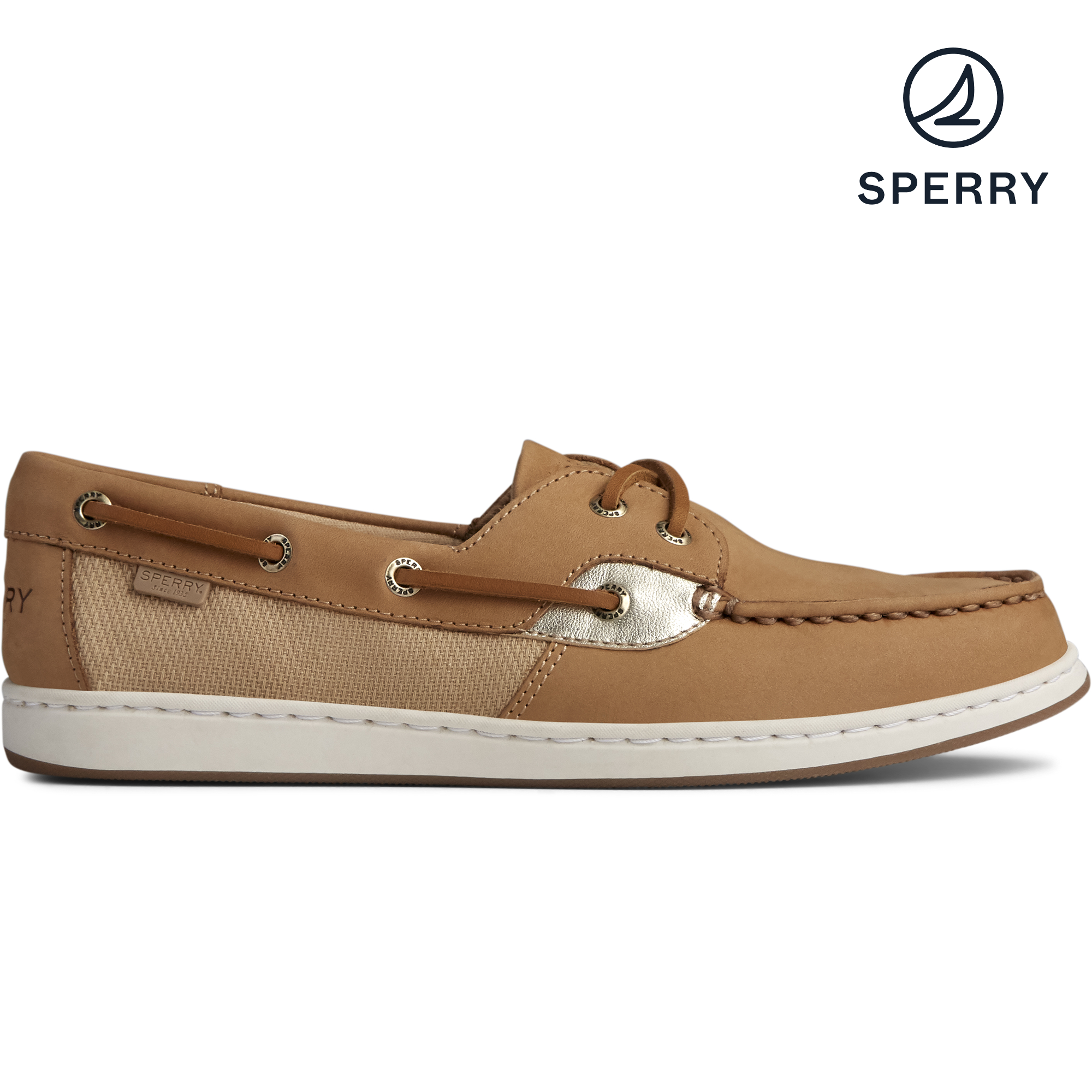 Sperry Women s Coastfish Woven Boat Shoe Tan STS85161