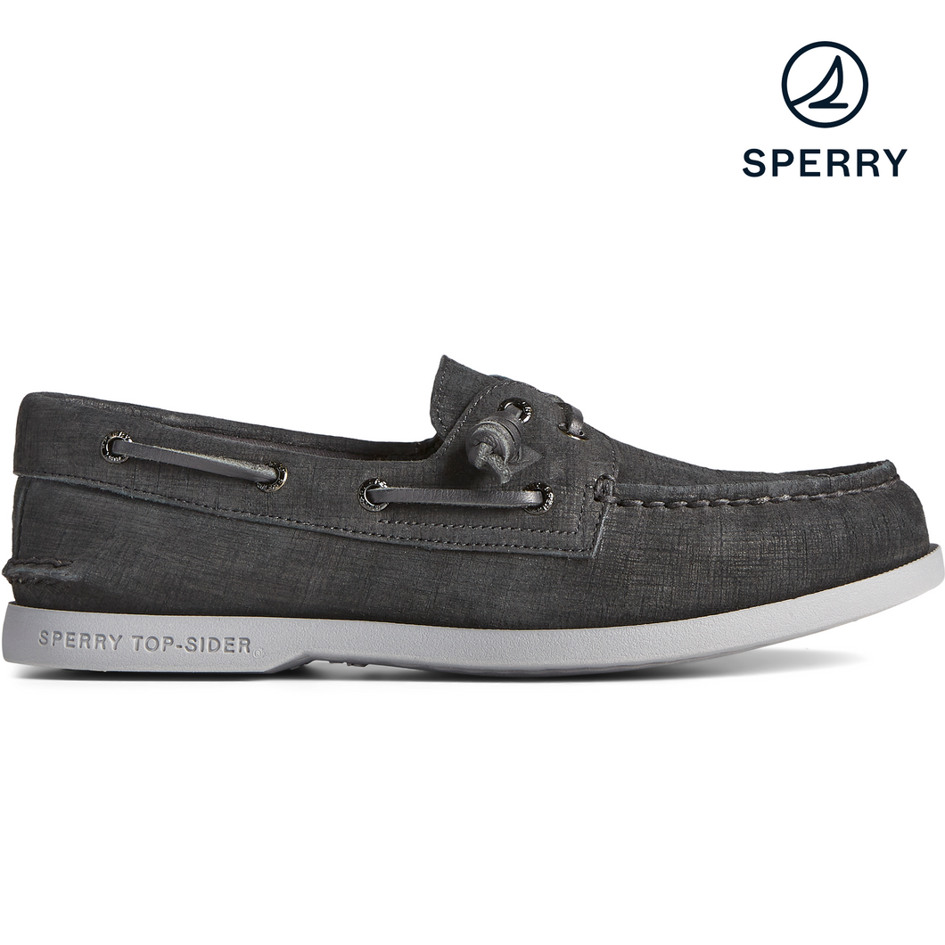 Sperry Women's Authentic Original PLUSHWAVE Checkmate Boat Shoe - Black (STS86655)