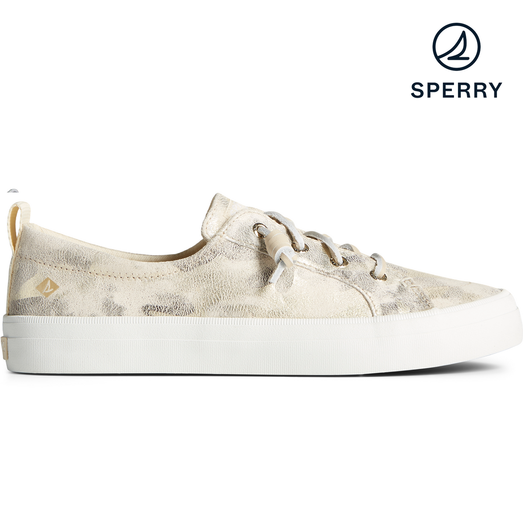 Sperry Women's Crest Vibe Camo Metallic Leather Sneaker - Ivory (STS87045)