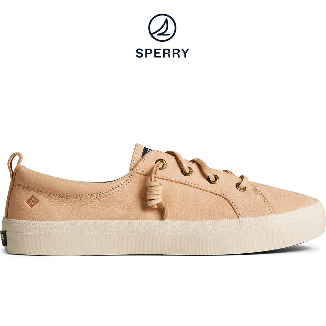 Sperry Women's Crest Vibe Tumbled Leather Sneaker - Ivory (STS87195)