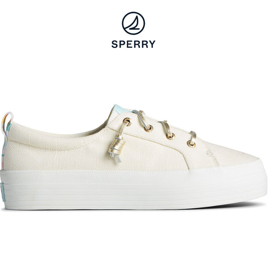 Sperry Women's Crest Vibe Resort Platform Sneaker - White (STS88362)