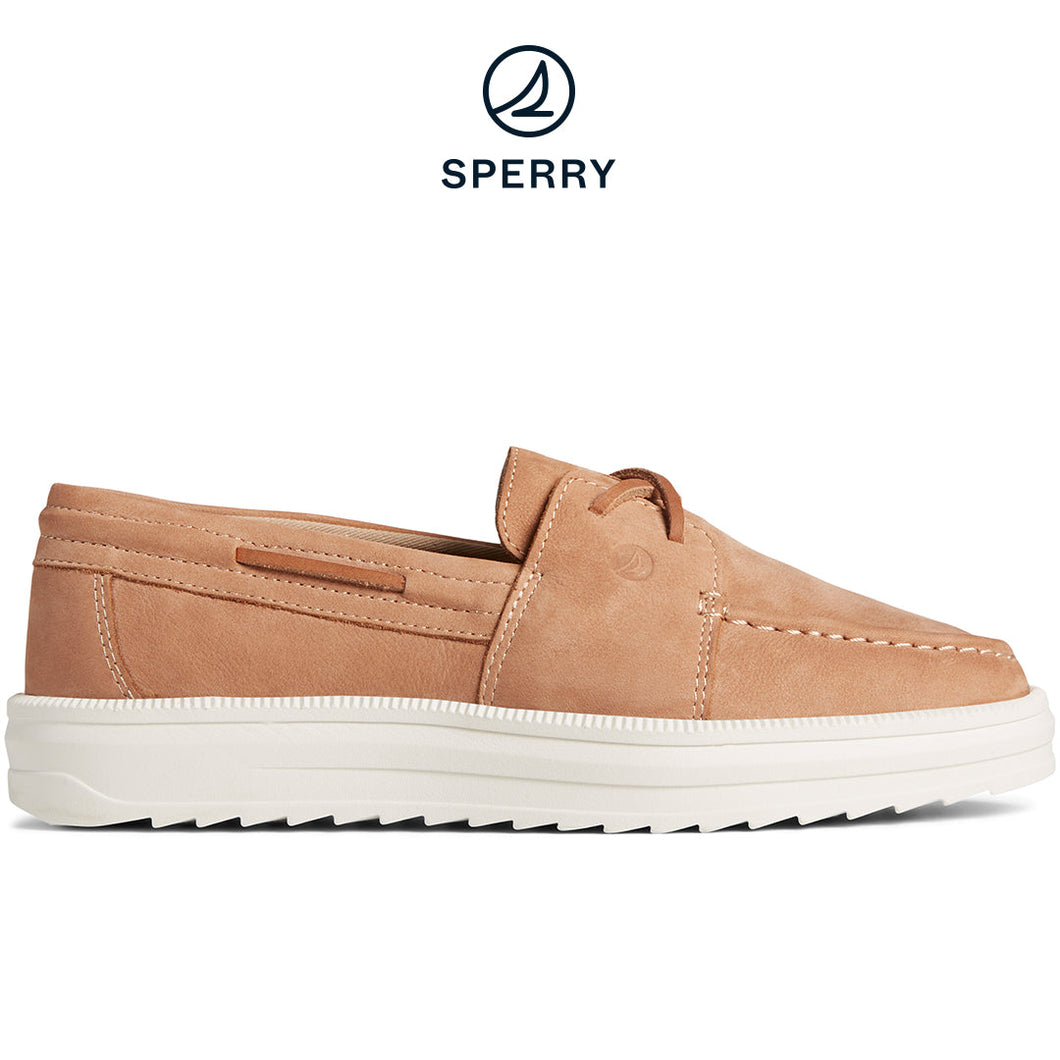 Sperry Women's Cruise Plushstep Boat Sneaker Leather Tan (STS88421)