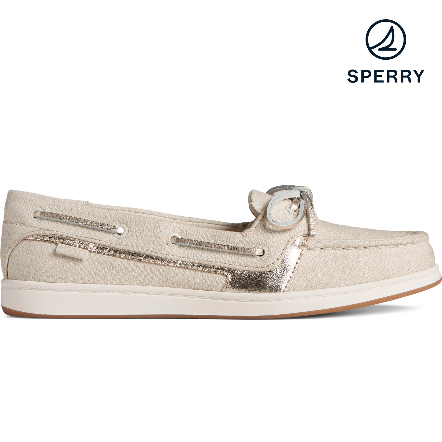 Sperry Women's Starfish Shimmer Boat Shoes - Offwhite (STS88618)