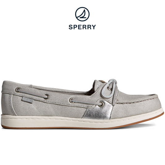 Sperry Women's Coatfish Metallic Canvas Seacycled Grey (STS88761)