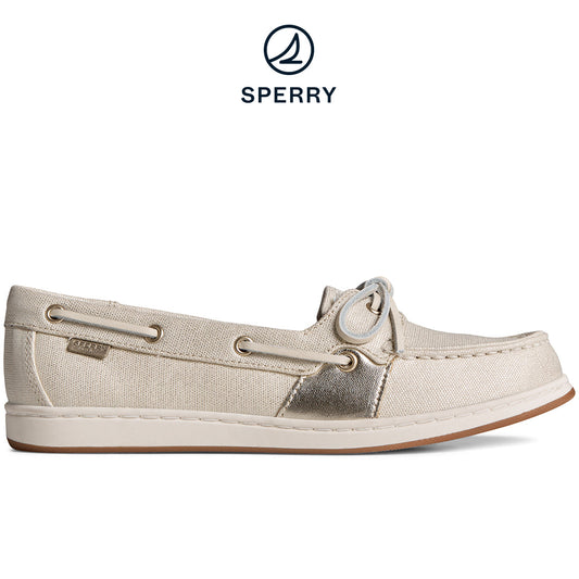 Sperry Women's Coatfish Metallic Canvas Seacycled Cream (STS88762)