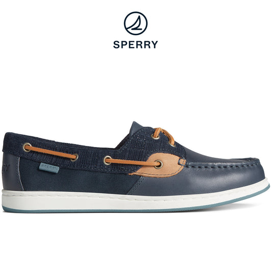 Sperry Women's Coatfish 2-Eye Embossed Collar Navy (STS88766)