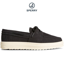 Load image into Gallery viewer, Sperry Women&#39;s Cruise Plushstep Leather Boat Shoe Black (STS890370)
