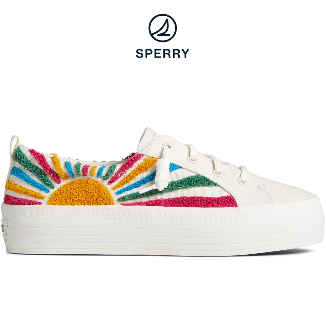 Sperry Women's SeaCycled™ Crest Vibe Platform Resort Sneaker White (STS89058)