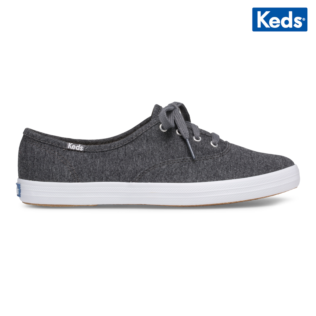 Keds Women's Champion Solid Jersey Charcoal Wf61525