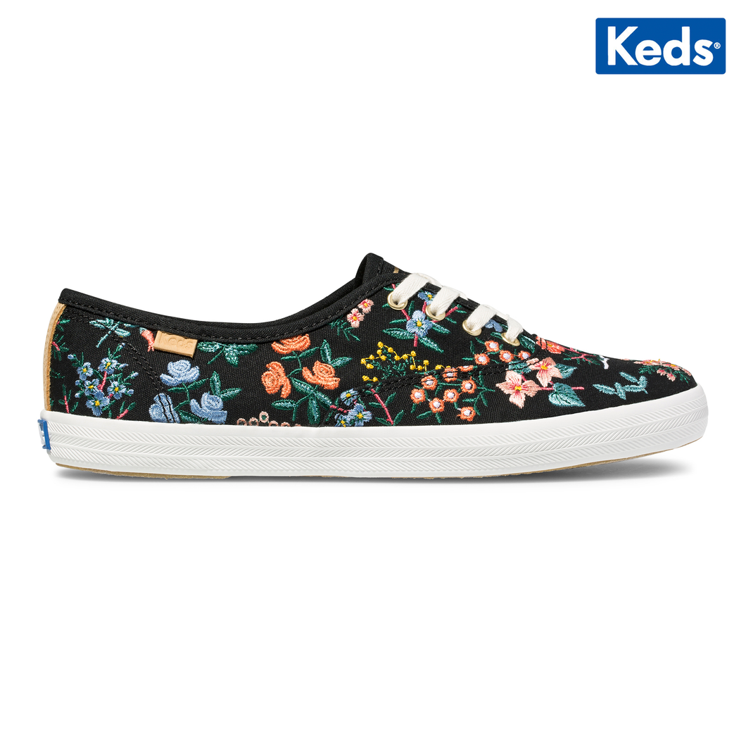 Keds Women's Champion Rpc Embroidered Wildflower Black Wf63849