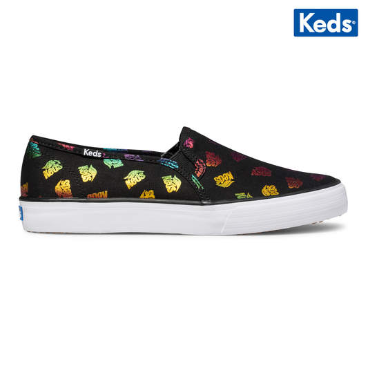 Keds Women's Double Decker Canvas Tossed Wave Black | WF64034