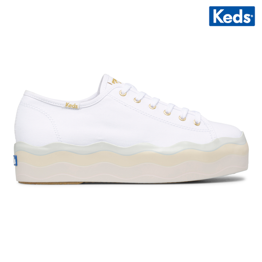 Keds Women's Triple Up Canvas Wave Foxing White (WF66008)