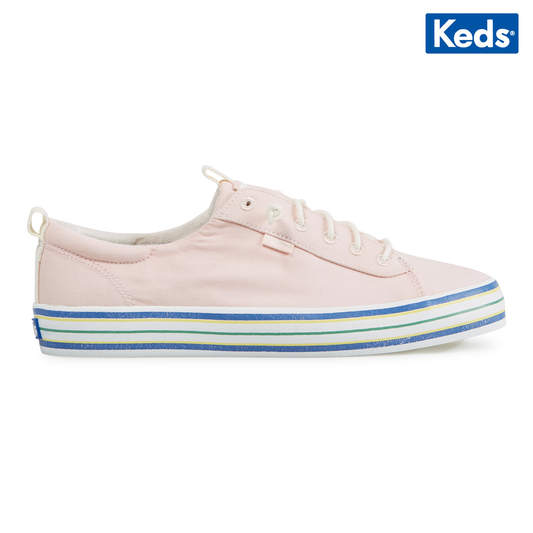 Keds Women's Kickback Surf Stripe Foxing--Pnk-Pink WF66327