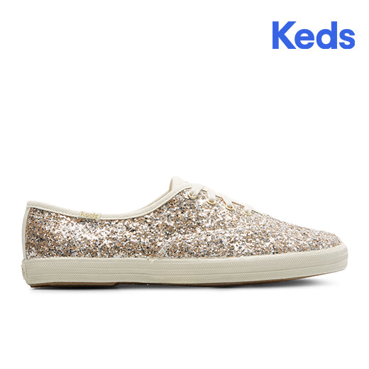 Keds Women's Champion Glitter Cel--Gld-Gold